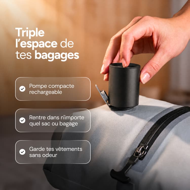 Pompe de compression de voyage singope rechargeable